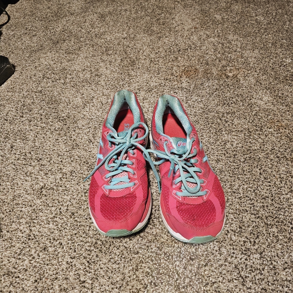 ASICS Women's Pink and Blue Athletic Shoes